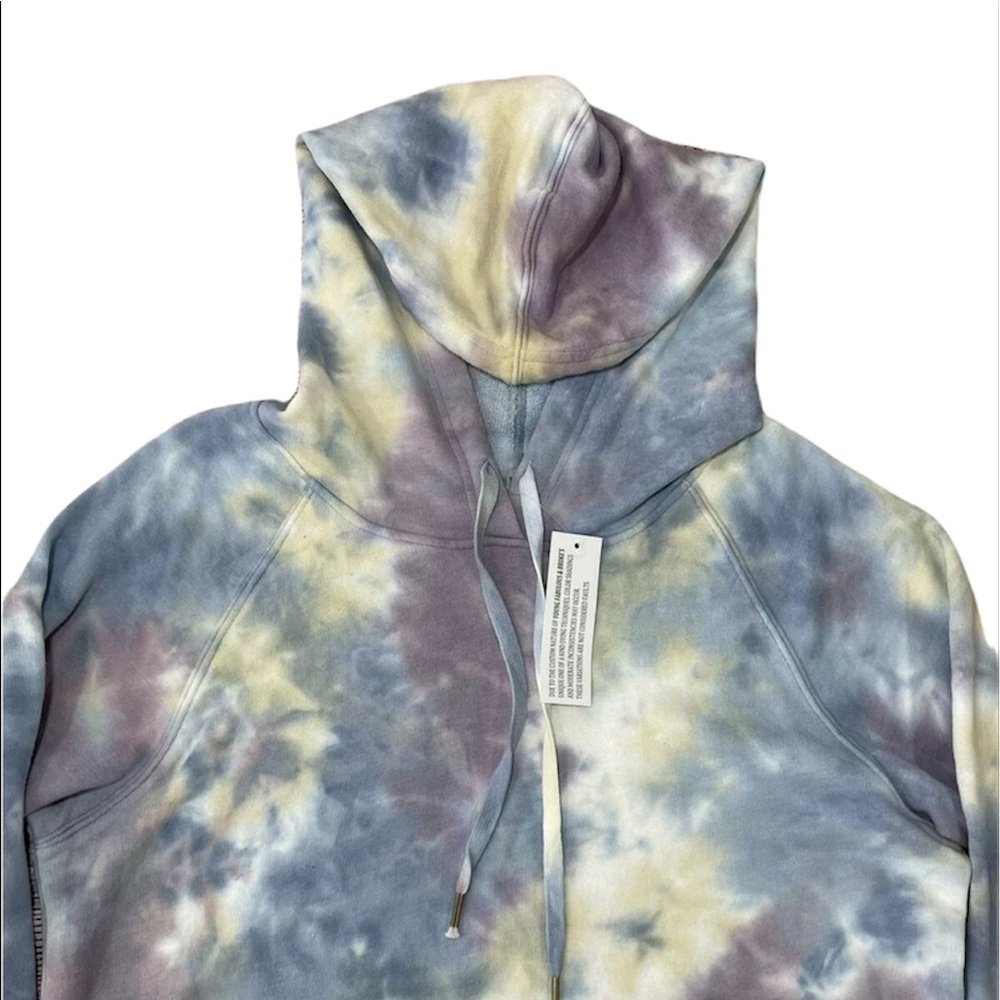 NEW Young Fabulous & Broke Oversized Hoodie Tunic Sweatshirt Blue Tie Dye Small - Picture 6 of 14